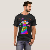 Kidcore Aesthetische Alien UFO-ontvoering paddenst T-shirt (Voorkant volledig)