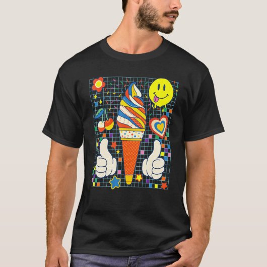 Kidcore Aesthetische ijscream Patches Decora T-shirt (Voorkant)