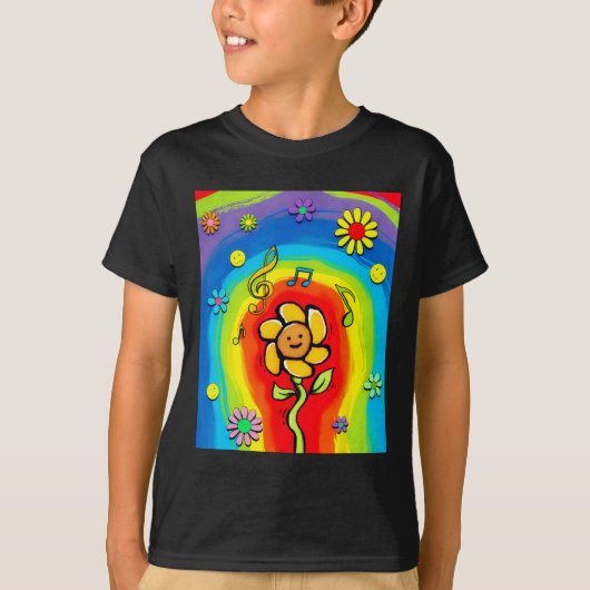 Kidcore Aesthetische regenboogdanserende ventilato T-shirt (Voorkant)