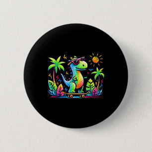 Kidcore-esthetiek Dinosaurus Skateboarden Doodle A Ronde Button 5,7 Cm