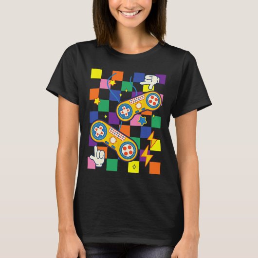 Kidcore Esthetische Stof Videospel Patches Alt Cl T-shirt (Voorkant)