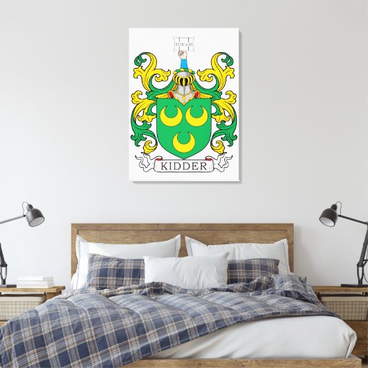 Kidder Family Crest Canvas Afdruk (Insitu (Slaapkamer))