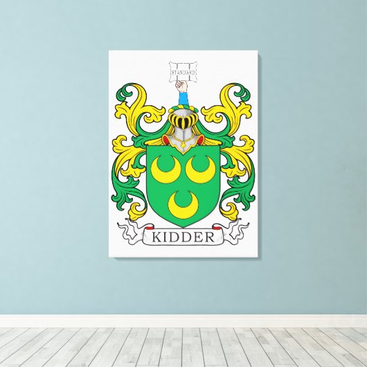 Kidder Family Crest Canvas Afdruk (Insitu (Houten vloer))