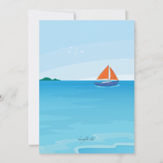 Kiddie Beach Verjaardagsfeestuitnodiging Kaart (Achterkant)