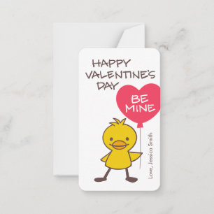 Kiddie Eendje BE MINE Ballon Klaslokaal Valentijn Notitiekaartje