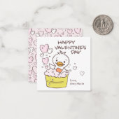 Kiddie klas eend bubbelbad harten valentijn notitiekaartje (Voorkant / Achterkant in situ)