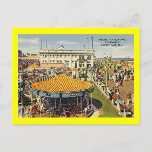 Kiddie Playland, Asbury Park, Vintage van New Jers Briefkaart (Voorkant)