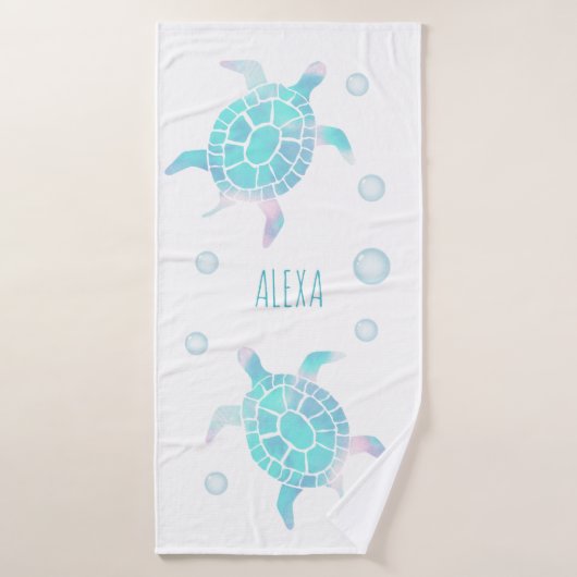 Kiddie Schildpad Onder De Zee Waterverf Bad Handdoek (Badhanddoek)