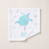 Kiddie Schildpad Onder De Zee Waterverf Bad Handdoek (Wasdoekje)