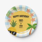 Kiddie Zomer Thema Verjaardagsfeestje Papier Bord (Voorkant)
