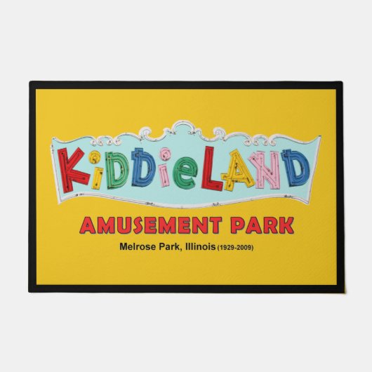 Kiddieland Melrose Park, IL, Tekst teken Deurmat (Voorkant)