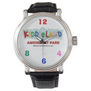 Kiddieland Melrose Park, IL, Tekst teken Horloge