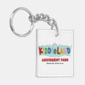 Kiddieland Melrose Park, IL, Tekst teken Sleutelhanger (Voorkant Links)