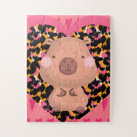Kiddies Cabybara en Harten Legpuzzel (Verticaal)