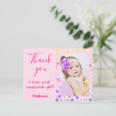 Kiddies Dank je Cute Kleurrijke Stippen Briefkaart (Staand voorkant)