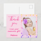 Kiddies Dank je Cute Kleurrijke Stippen Briefkaart (Voorkant / Achterkant)