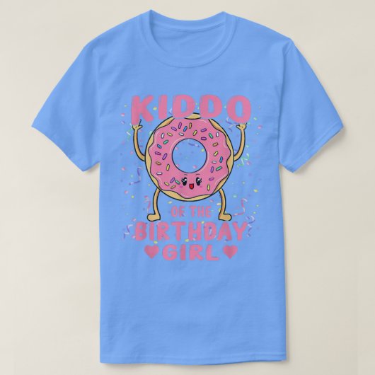 Kiddo van het meisje van de geboorte roze donut bd t-shirt (Design voorkant)