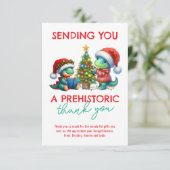 KiddosPrehistorisch Bedankt! Schattige Dinosaurus  Bedankkaart (Staand voorkant)