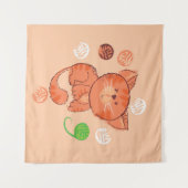 Kiddy rode speelgoedkat naadloos patroon wandkleed (Voorkant (horizontaal))