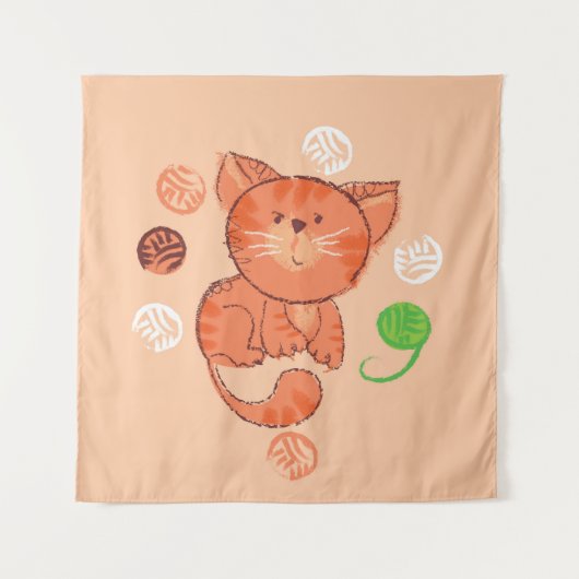 Kiddy rode speelgoedkat naadloos patroon wandkleed (Voorkant)