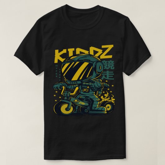 KIDDZ Space Biker Graphic T-shirt – Retro Futurist (Design voorkant)