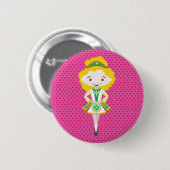 KIDLETS :: Ierse danser blond Ronde Button 5,7 Cm (Voorkant /achterkant)
