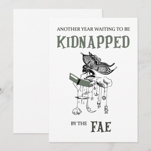Kidnapped by the Fae - Book Birthday Card Feestdagenkaart (Voorkant / Achterkant)