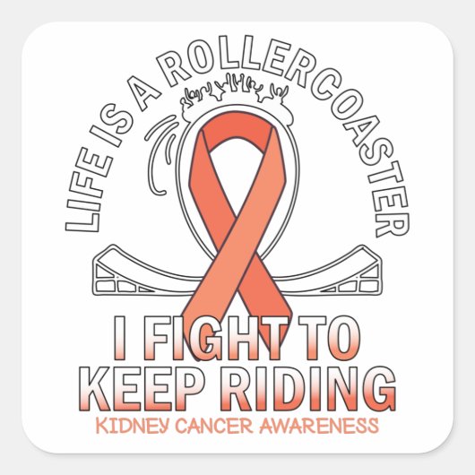 Kidney cancer awareness orange ribbon vierkante sticker (Voorkant)