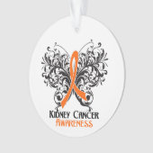 Kidney Cancer Awareness Oranje Ribbon Butterfly Ornament (voorkant)