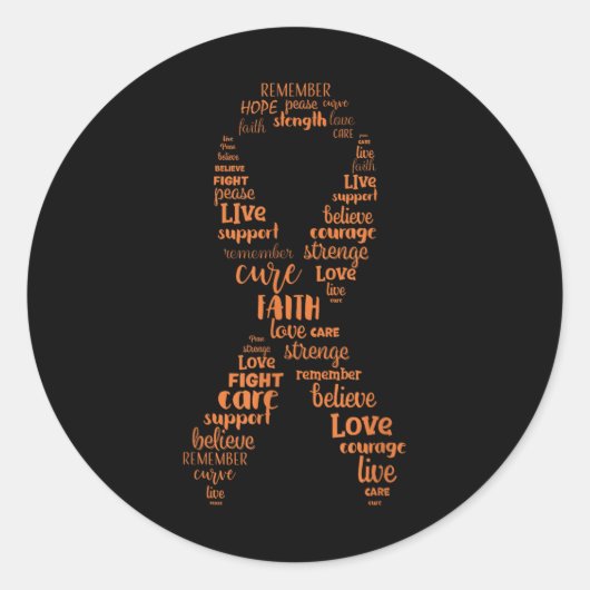 Kidney Cancer Awareness Oranje Ribbon Ronde Sticker (Voorkant)
