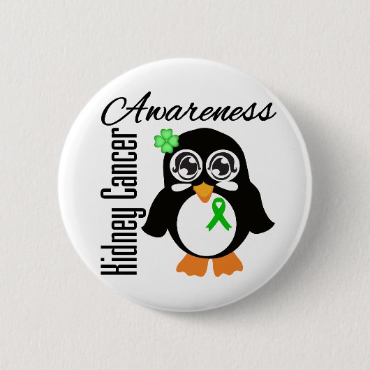 Kidney Cancer Awareness Penguin Ronde Button 5,7 Cm (Voorkant)