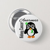 Kidney Cancer Awareness Penguin Ronde Button 5,7 Cm (Voorkant /achterkant)