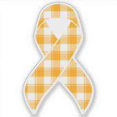 Kidney Cancer Awareness Plaid Orange Ribbon Sticker (Voorkant)