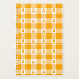 Kidney Cancer Awareness Plaid Planner, Orange Planner