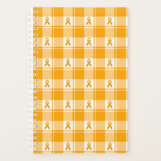 Kidney Cancer Awareness Plaid Planner, Orange Planner (Voorkant)
