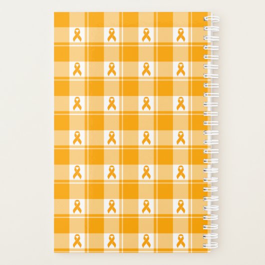 Kidney Cancer Awareness Plaid Planner, Orange Planner (Achterkant)