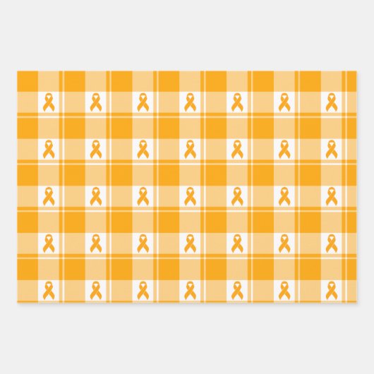 Kidney Cancer Awareness Plaid Wrapping Paper (Voorkant)