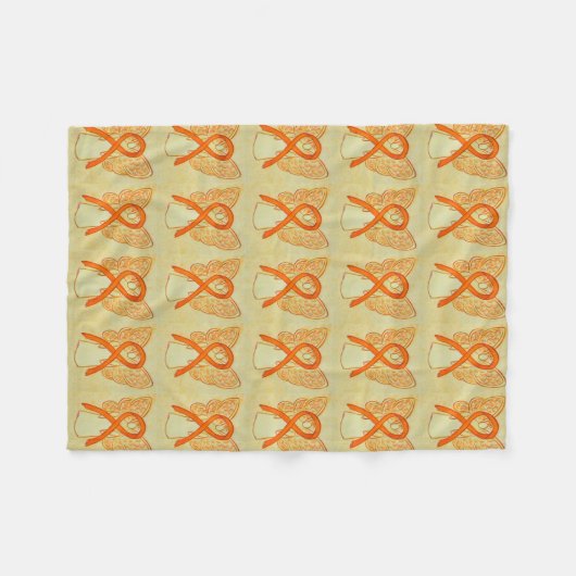 Kidney Cancer Awareness Ribbon Soft Fleece Blanket (Voorkant (Horizontaal))