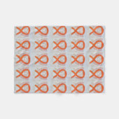 Kidney Cancer Awareness Ribbon Soft Fleece Blanket (Voorkant (Horizontaal))