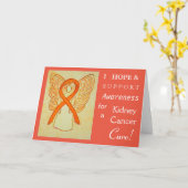 Kidney Cancer Awareness Ribbon Wenskaart Kaart (Gele Bloem)