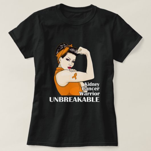 Kidney Cancer Awareness Warrior Unbreakable Surviv T-shirt (Design voorkant)