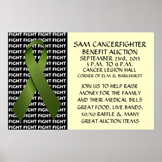 Kidney Cancer Benefit Auction Poster (Voorkant)
