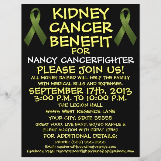 Kidney Cancer Benefit Flyer (Voorkant)