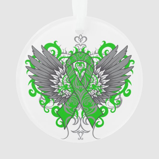 Kidney Cancer Cool Awareness Wings Ornament (achterkant)