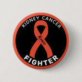 Kidney Cancer Fighter Ribbon Black Button (Voorkant)