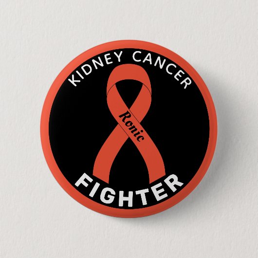 Kidney Cancer Fighter Ribbon Black Button (Voorkant)
