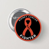 Kidney Cancer Fighter Ribbon Black Button (Voorkant /achterkant)