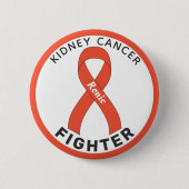 Kidney Cancer Fighter Ribbon White Button (Voorkant)