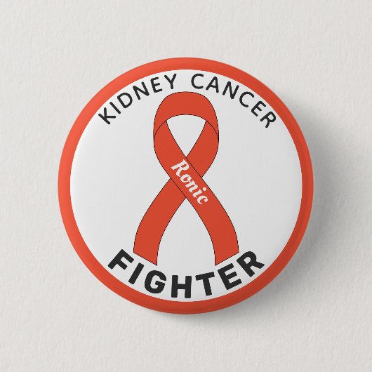 Kidney Cancer Fighter Ribbon White Button (Voorkant)