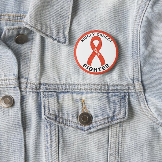 Kidney Cancer Fighter Ribbon White Button (In situ)
